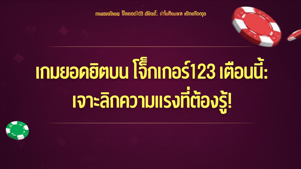 เกมยอดฮิตบน โจ๊กเกอร์123 เดือนนี้: เจาะลึกความแรงที่ต้องรู้!